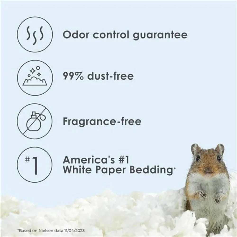 Kaytee Clean & Cozy White Paper Bedding Made for Small Animals 49.2 Liters Odor